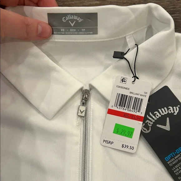 Callaway Women’s Zip Up Classic White Polo Shirt - Picture 3 of 3